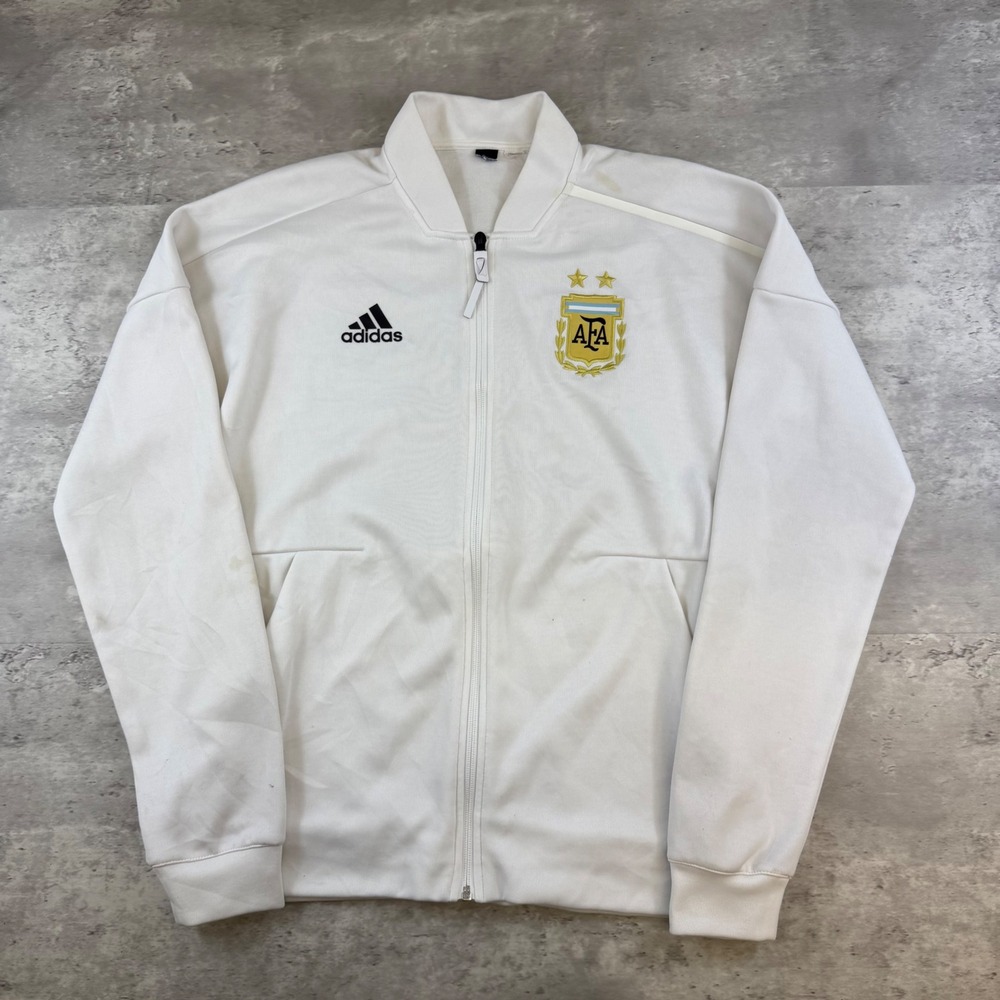Adidas Argentina AFA National Team Track Jacket‎ White Full Zip Mens Soccer